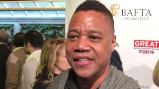 Cuba Gooding Jr The People v OJ Simpson on the 2017 BAFTA tea party red carpet [upl. by Colby846]