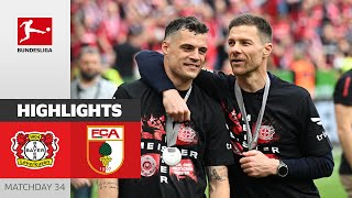 Leverkusen Finishes Perfect Season  Bayer 04 Leverkusen  Augsburg  Highlights  MD 34 Bundesliga [upl. by Jankell472]