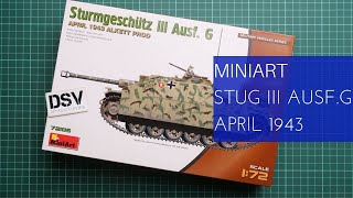 Miniart 172 Sturmgeschutz III AusfG April 1943 72106 Review [upl. by Inaej351]