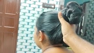 Silky long hair play by men Long hair bun pullingindianhairplay [upl. by Giffy]