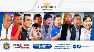 PiliPinas Debates 2022 The Turning Point  First Presidential Debate [upl. by Oakes]