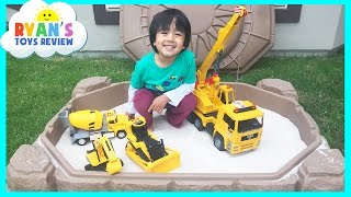 Step2 Sandbox Construction Vehicles Dump Truck with Toy Cars and Trains [upl. by Rebm]