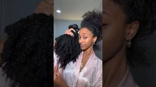 GRWM😍 IN LOVE WITH THIS CLIP IN METHOD getreadywithme grwm blackgirlhair curlyhair hairtutorial [upl. by Drahnreb]