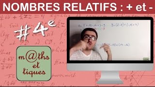 Effectuer des additions et soustractions avec les nombres relatifs  Quatrième [upl. by Nerej]