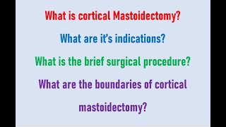 Cortical mastoidectomy  definition Indications steps of surgery Dr Krishna Koirala entdoctor [upl. by Deeanne]