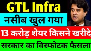 13 करोड़ शेयर किसने खरीदे  gtl infra latest news  gtl infra share latest news  gtl infra [upl. by Nibram]