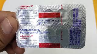 Acenac P Tablet  Aceclofenac and paracetamol tablet  Acenac p tablet Teeth pain fever cold review [upl. by Anelad]