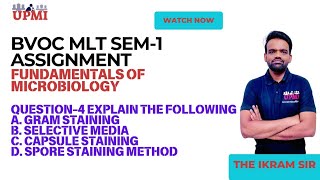 BVOC SEM1 MLT FUNDAMENTAL OF MICROBIOLOGY SOLVED ASSIGNMENT QUESTION4 BY THE IKRAM SIR upmi1572 [upl. by Lilias]