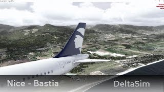 P3D  VOL COMMENTE NICE BASTIA A320 AIR CORSICA [upl. by Nnaer]