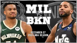 Milwaukee Bucks vs Brooklyn Nets Full Game Highlights  Dec 27  2024 NBA Season [upl. by Ayidah]