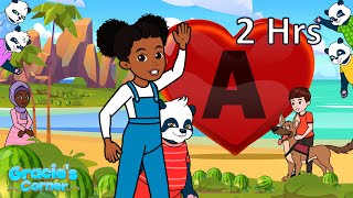 Letter A Song  More Fun and Educational Kids Songs  Gracie’s Corner Compilation [upl. by Amsa]