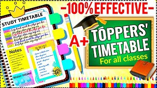 THE BEST PERFECT STUDY TIMETABLE FOR EVERY STUDENTS  Topper Student Timetable  3 Super tips✨ [upl. by Denna]