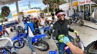 DIRT BIKES AT THE GAS STATION IN MIAMI [upl. by Hamrah]