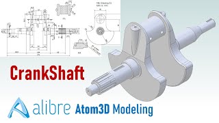 Alibre Atom3D Modeling  Design Crankshaft Engine [upl. by Ulland]