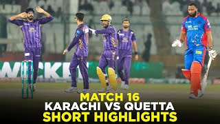 PSL 9  Short Highlights  Karachi Kings vs Quetta Gladiators  Match 16  M2A1A [upl. by Ynomrah]