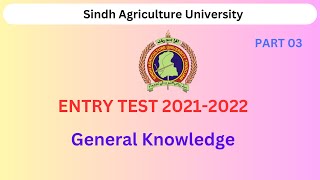 SINDH AGRICULTURE UNIVERSITY ENTRY TEST  SAU Tando Jam entry test  Past papers  entry test [upl. by Haidabej]