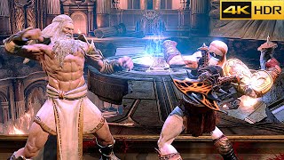 God Of War 3 Kratos Vs Zeus Final Boss Fight 4K 60FPS HDR [upl. by Tennos]