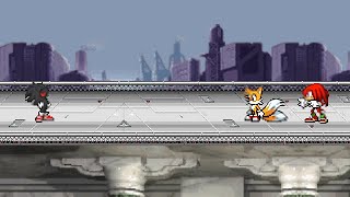 SSF2 Mod Battle Dark Super Sonic Vs Tails and Knuckles [upl. by Droffats]