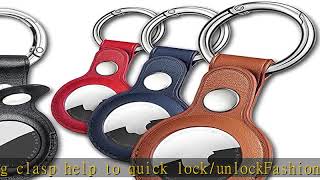 Eusty Air Tag Keychain for Apple Airtags Holder  4 Pack Protective Leather Airtags Case Tracker Co [upl. by Amberly370]