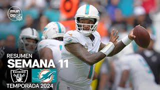 Las Vegas Raiders vs Miami Dolphins  Resumen NFL en español  Semana 11  NFL Highlights 2024 [upl. by Ajiak]