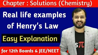 Real Life Examples of Henrys Law  Class 12  Chemistry  Alakh Pandey Sir  Alakh Sir Highlights [upl. by Robena]