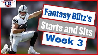 Starts and Sits for Week 3 in Fantasy bowers continue to Boom  Fantasy Blitz 2024 [upl. by Anneres]