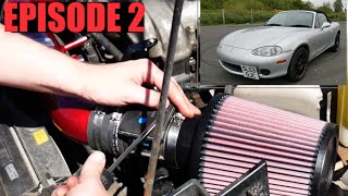 Project MX5 Miata  Episode 2 Fitting the KampN Typhoon intake system [upl. by Enelak99]