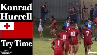 2017 Konrad Hurrell Try  Tonga v Italy World Cup Trial  Innisfail 201017 [upl. by Enwahs793]