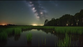 Relaxing Sleep Sounds Swamp Sounds At Night  Frogs Crickets Nature Sounds  Night Sounds [upl. by Ennovoj]