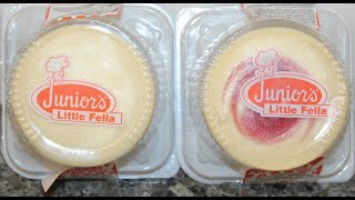 Junior’s Little Fella Plain Cheesecake amp Raspberry Swirl Cheesecake Review [upl. by Arimat787]