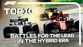 Top 10 Battles For The Lead Of The F1 Hybrid Era [upl. by Attennot]