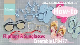 Sunny Creatables Flipflops amp Sunglasses LR0477  Marianne Design Die Cutting  Cardmaking [upl. by Beryle]