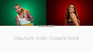 Maluma ft Anitta  Corazón letra [upl. by Netsruk580]