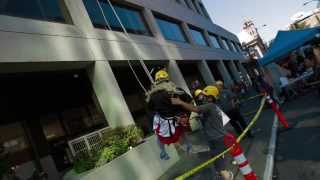 Paul Beilstein Does the Drop Zone for Easter Seals As a Cheerleader  Shaw TV Victoria [upl. by Killy522]