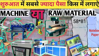 🤔📚रॉ मैटेरियल या मशीन पैसा किस में ज्यादा लगायें  Notebook Making Machine  notebook raw material [upl. by Essa780]