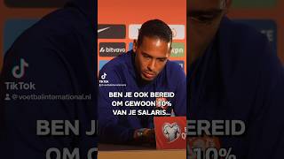 🤑 10 salaris inleveren Virgil van Dijk geeft antwoord oranje virgilvandijk voetbal [upl. by Betteann]