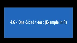 46  OneSided ttest Different Functional Form Example 3 in R [upl. by Namijneb]