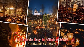 All Saints Day in VilniusLithuania 2023  Vėlinės  Antakalnis Cemetery [upl. by Etnuahc]