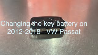 How to replace the key battery on a 20122018 Volkswagen Passat no tools required [upl. by Irina77]