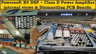 Powersoft X4 DSP amp Class D Power Amplifier internal views amp Dismantling PCB Boards [upl. by Trebbor]