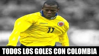 Todos los goles oficiales de FAUSTINO ASPRILLA con la SELECCIÓN COLOMBIA [upl. by Haletta]