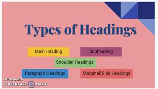 Types of Headings CSEC EDPM [upl. by Aevin]