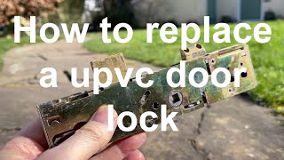 How to change a UPVC French patio or standard door euro lock barrel handle and lock gearbox [upl. by Ellebasi]