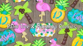 How to make Flamingo amp Palm Tree Cookies  Royal Icing Sugar Cookies [upl. by Dwane791]