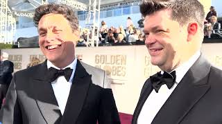 Phil Lord and Christopher Miller SpiderMan Across the SpiderVerse producers at Golden Globes [upl. by Rivera]