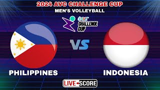 Philippines vs Indonesia  2024 AVC Challenge Cup Mens Volleyball LIVE Scoreboard [upl. by Nonnah289]