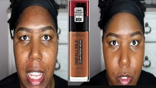 NEW Loreal Paris 24hr Infallible Stay Fresh Foundation review demo and wear test 520 Sienna [upl. by Repinuj]