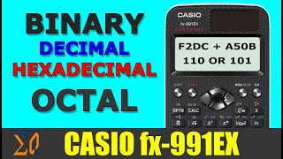 Casio Classwiz FX991EX FX87DEX FX570EX Binary Decimal Hexadecimal Octal conversion [upl. by Nohsad188]