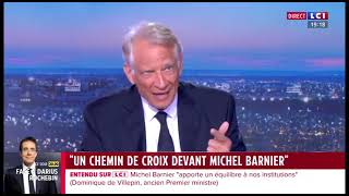 Dominique De Villepin sur LCI  interview complète  Macron Michel Barnier la Démocratie [upl. by Macy]