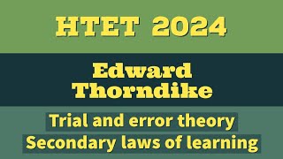 HTET 2024 Edward ThorndikeTrial and error theory ctet htet trending viralvideo psychology [upl. by Wye]